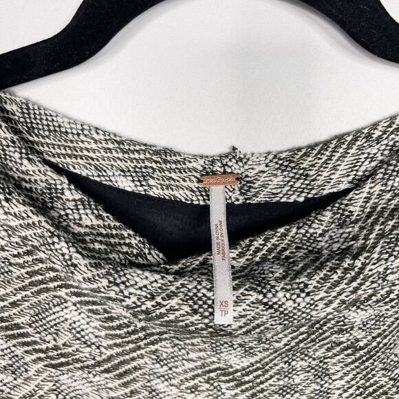 Free People XSmall XS Gray Cora Asymmetrical Jacquard Sweater Dress Cowl Neck - Picture 10 of 12